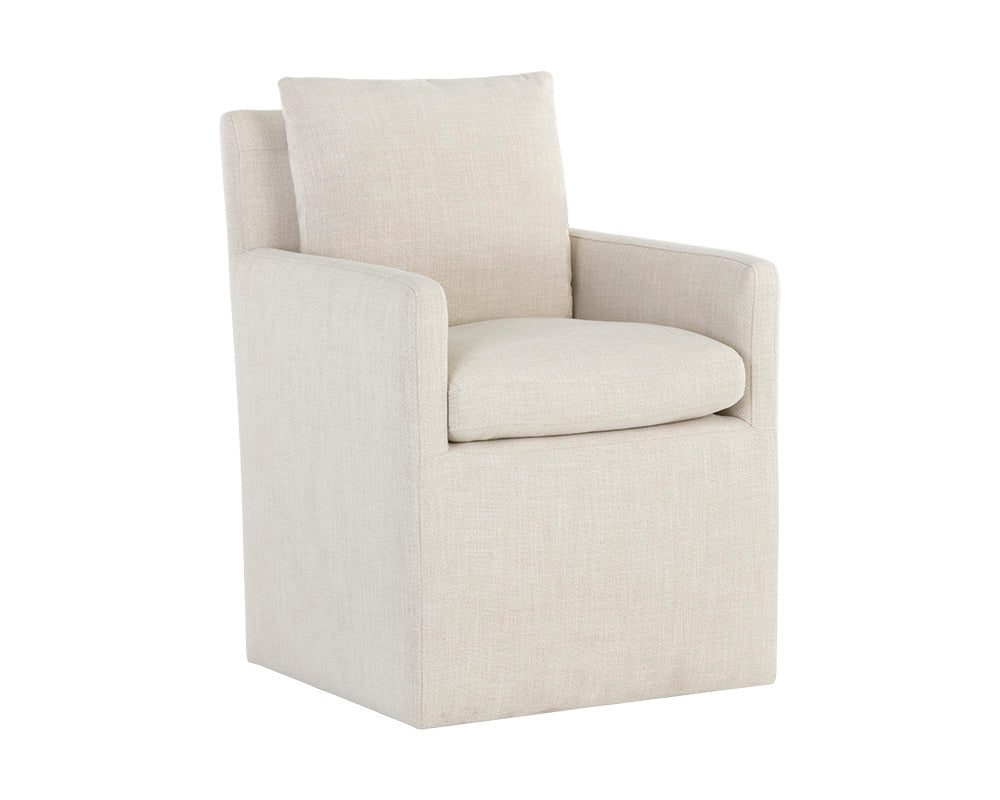 Glenrose Wheeled Dining Armchair | Effie Linen