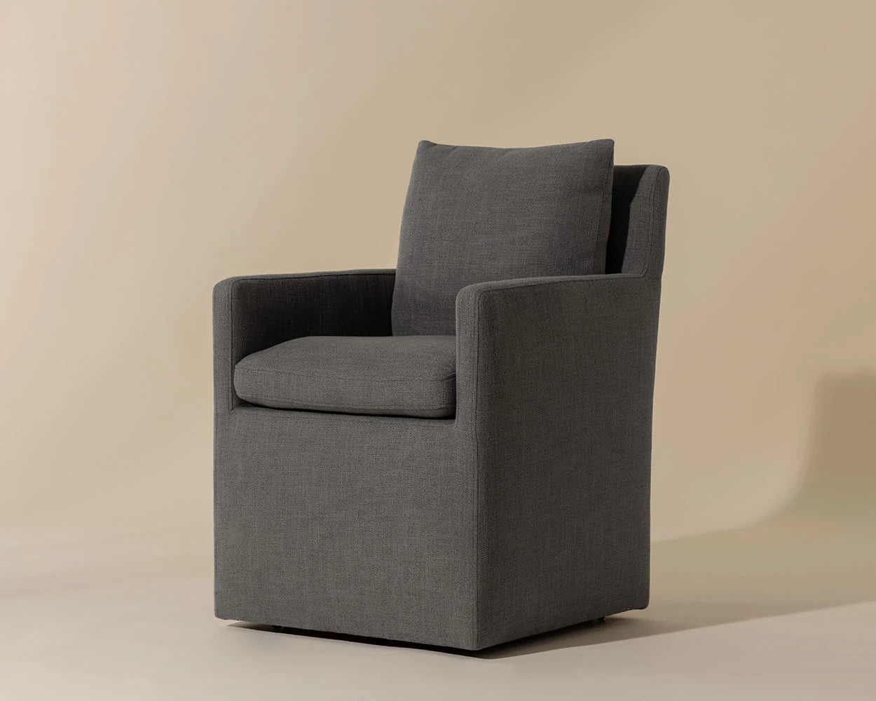 Glenrose Wheeled Dining Armchair | Effie Smoke