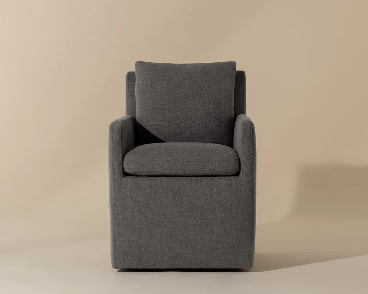 Glenrose Wheeled Dining Armchair | Effie Smoke