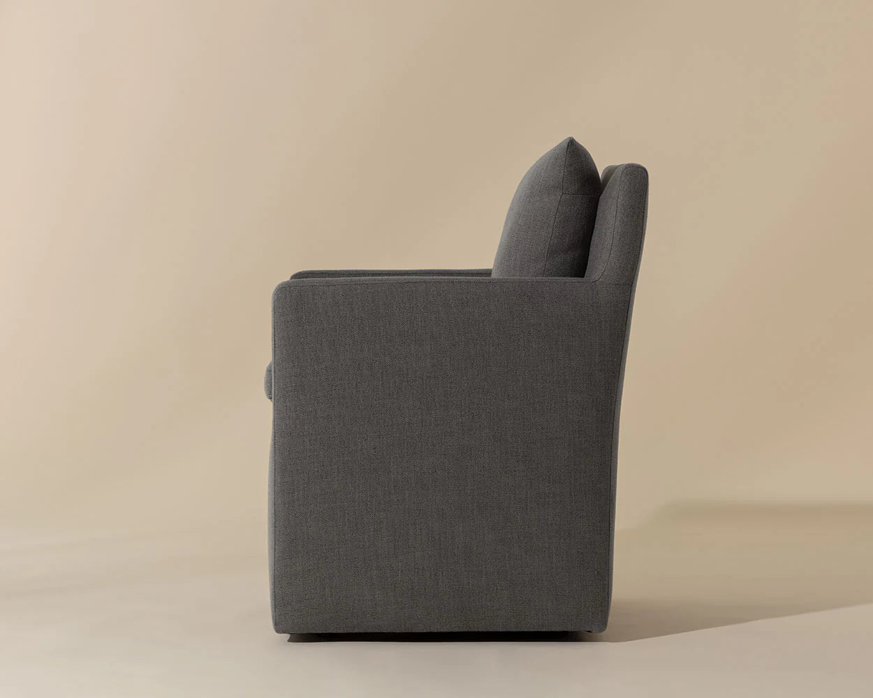 Glenrose Wheeled Dining Armchair | Effie Smoke