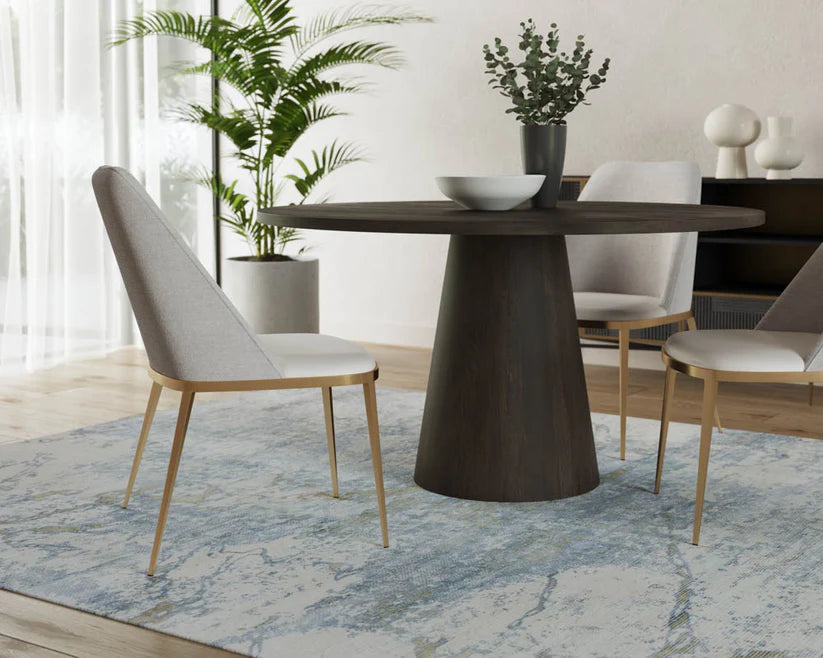 Elina Dining Table | 54" Round Dark Oak Floor Sample