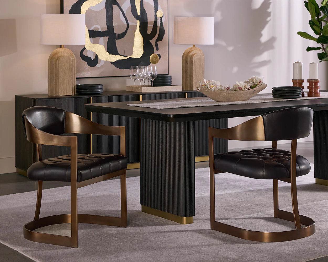 Beaumont Dining Armchair | Antique Brass Floor Sample
