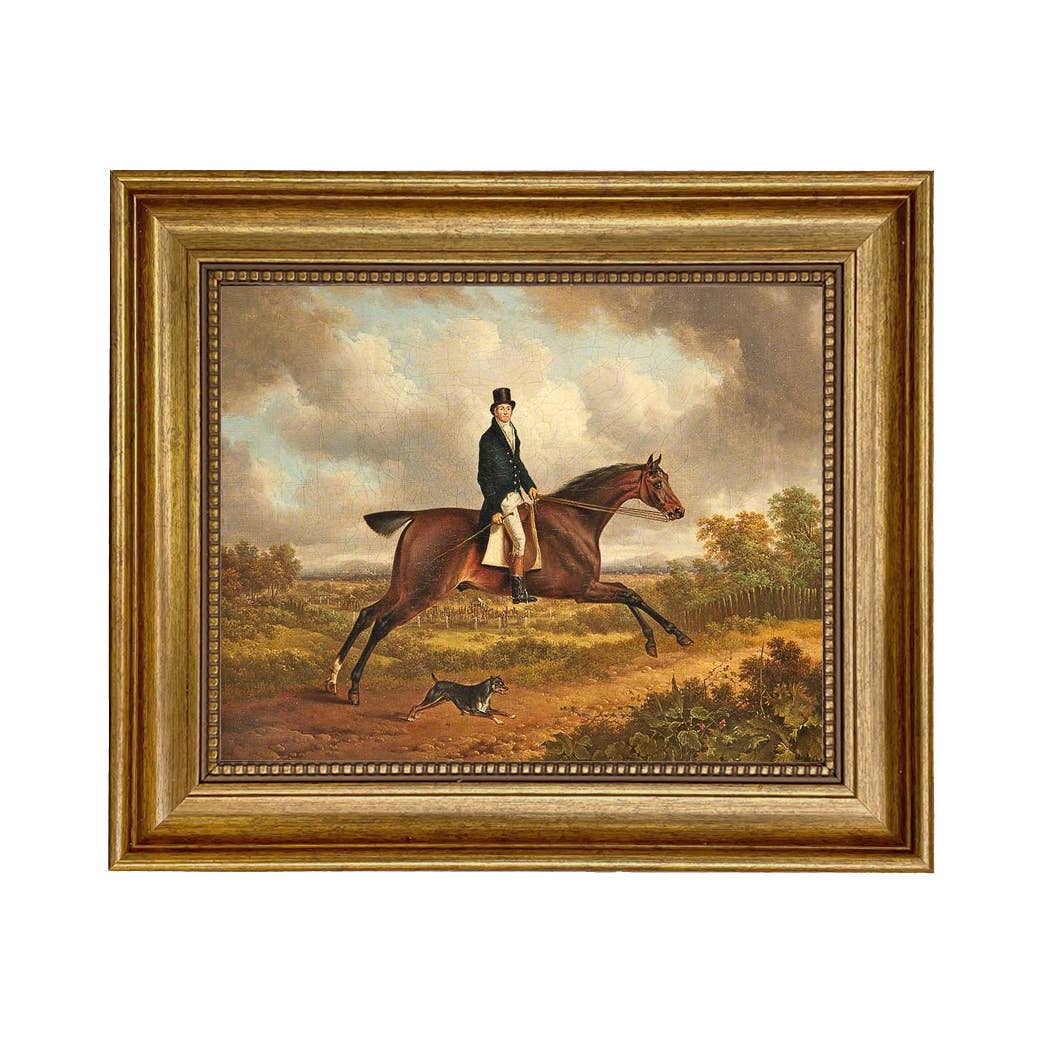 Down the Path Equestrian Fox Hunt Scene | Painting Print
