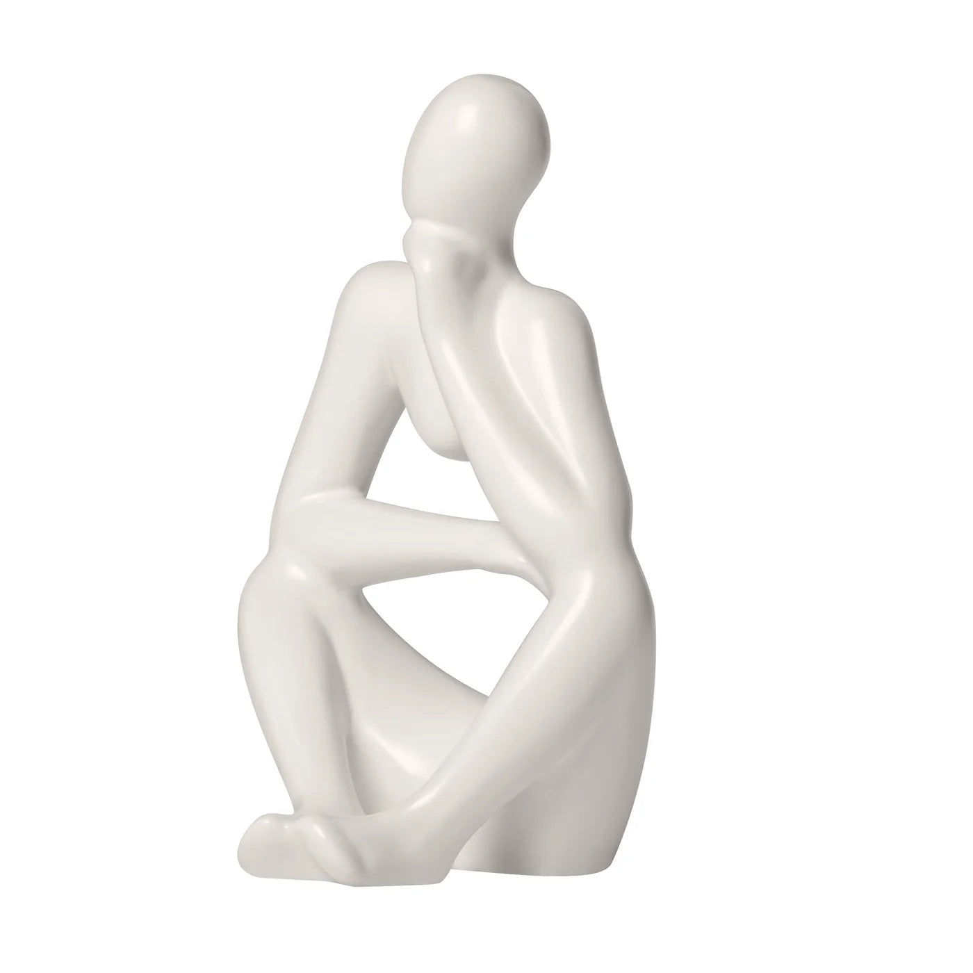 Pensive Ceramic Figure | Matte White