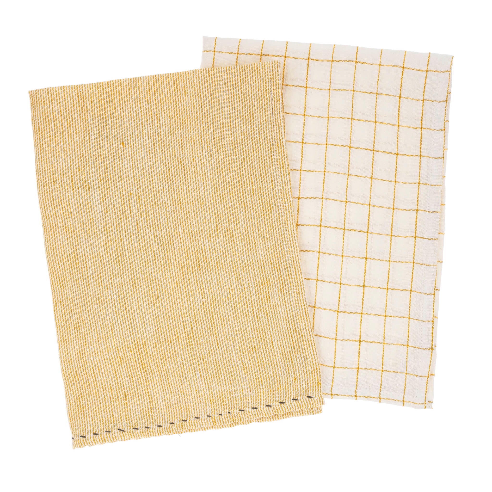 Linen Picnic Tea Towels | Set of 2, Yellow