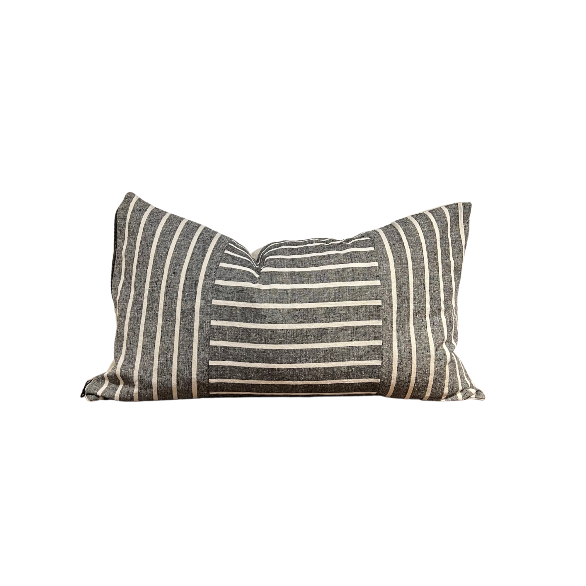 Striped Linen Lumbar Pillow