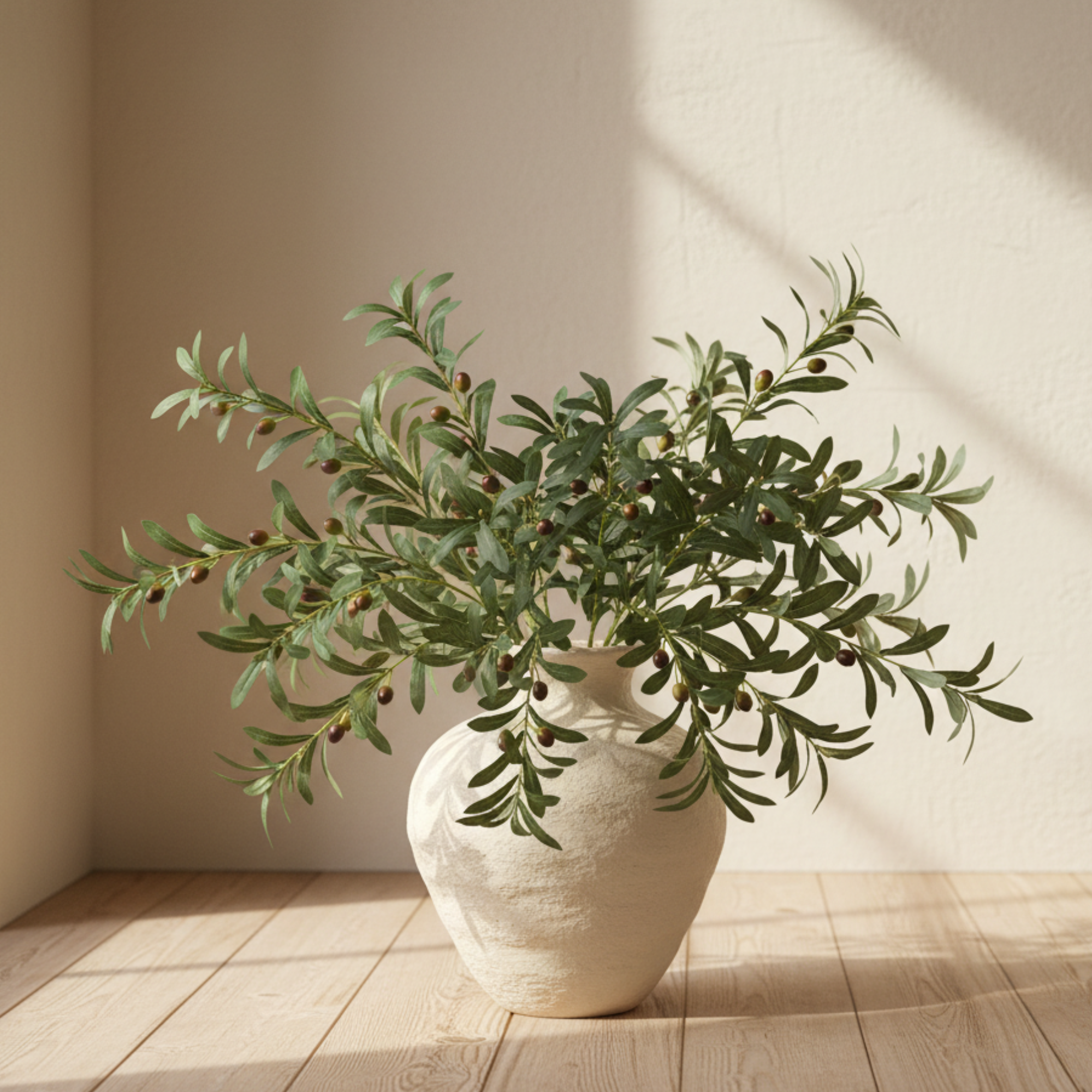 Green Olive Branch with Olives