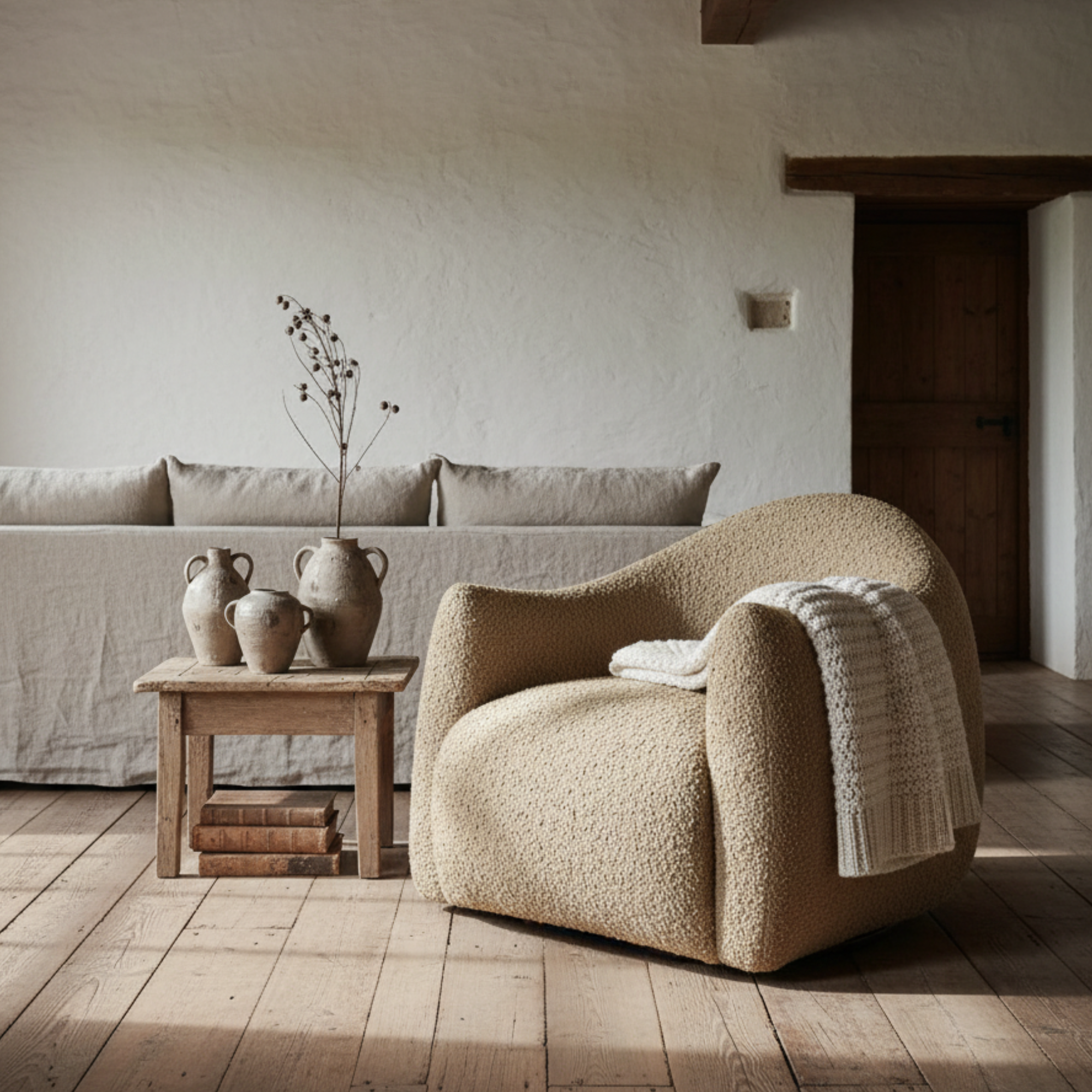 Mina Swivel Club Chair | Kenzo Straw