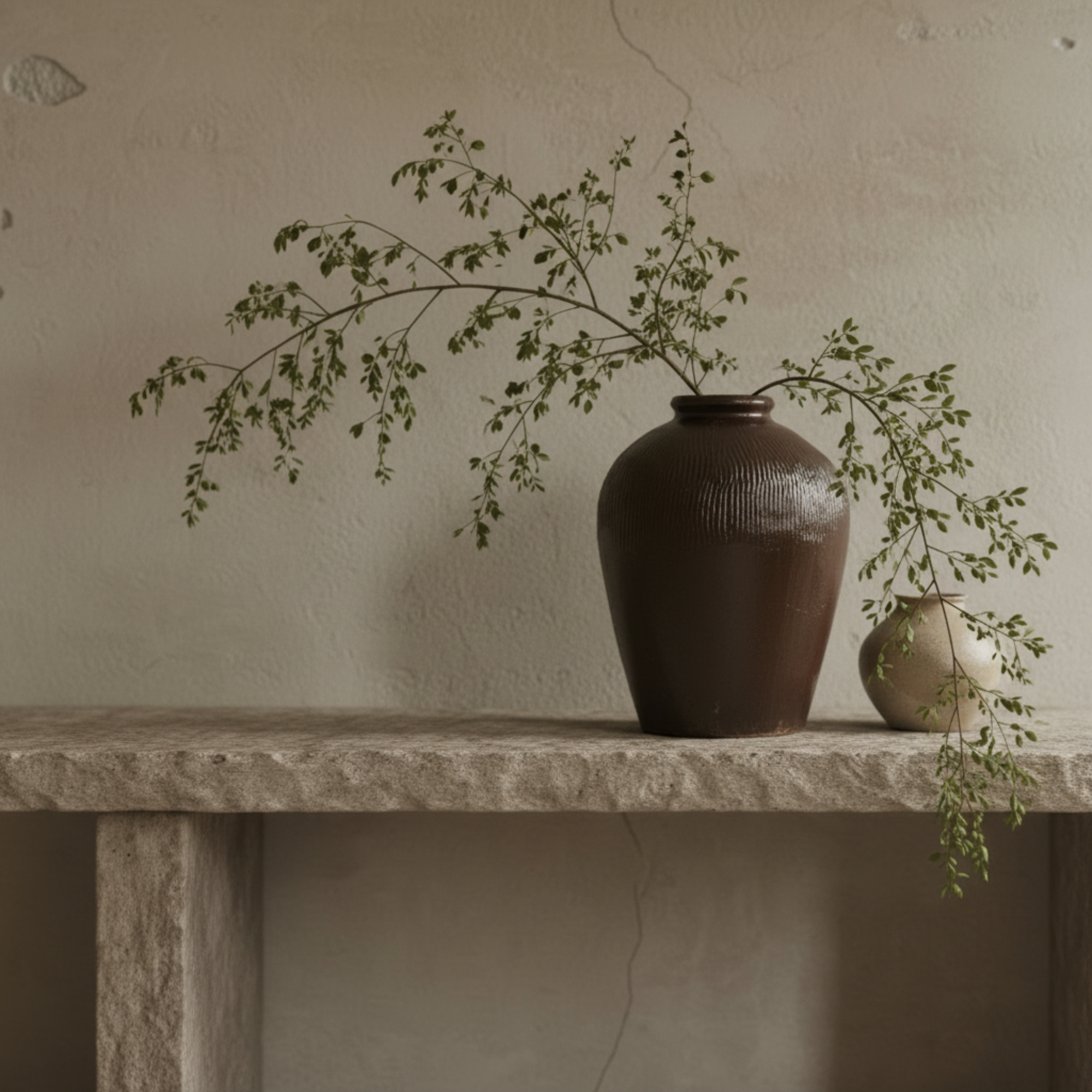 Found Decorative Textured Clay Jar | Large