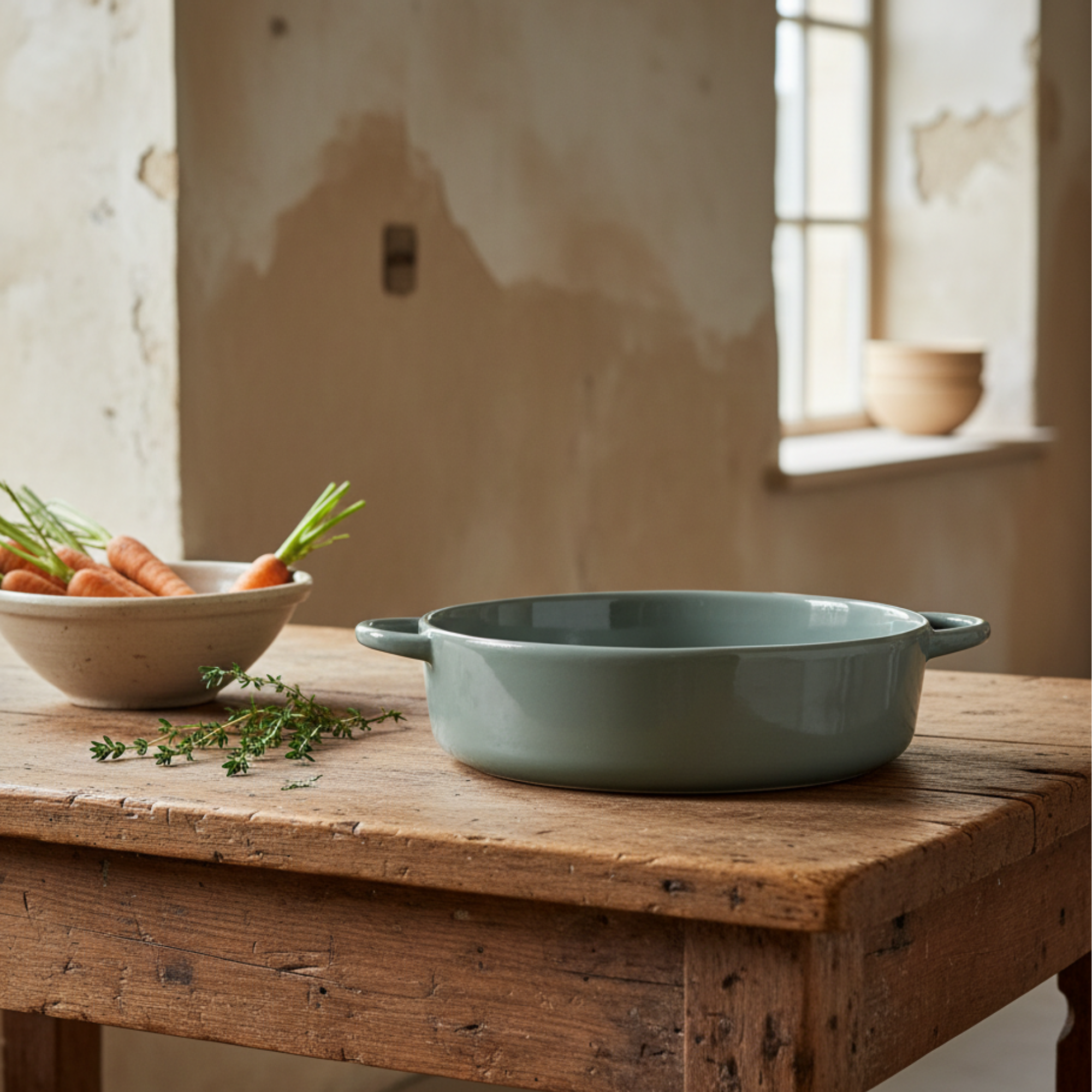 2 Quart Stoneware Serving Baker | Green