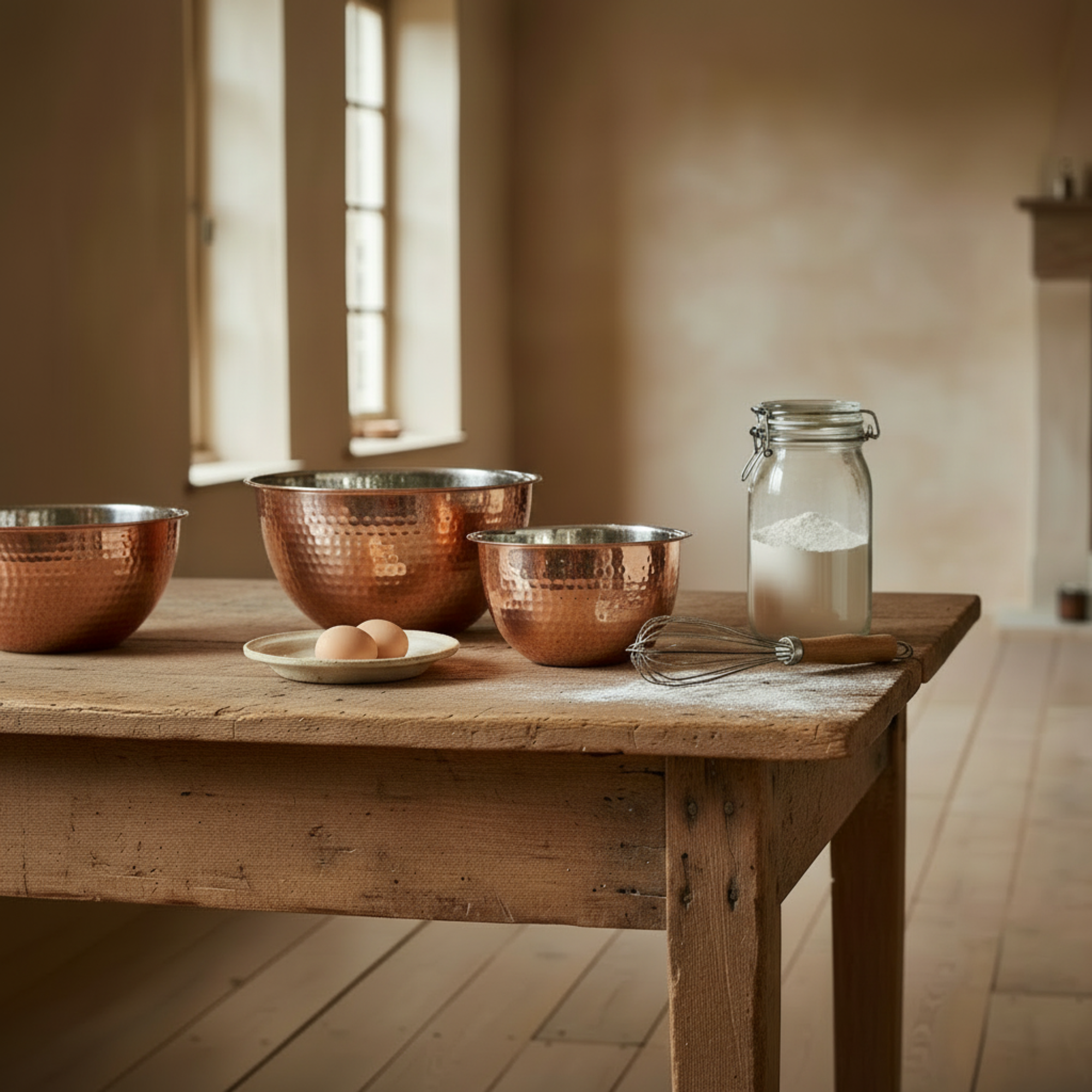 Hammered Copper Finish Stainless Steel Bowls | Set of 3