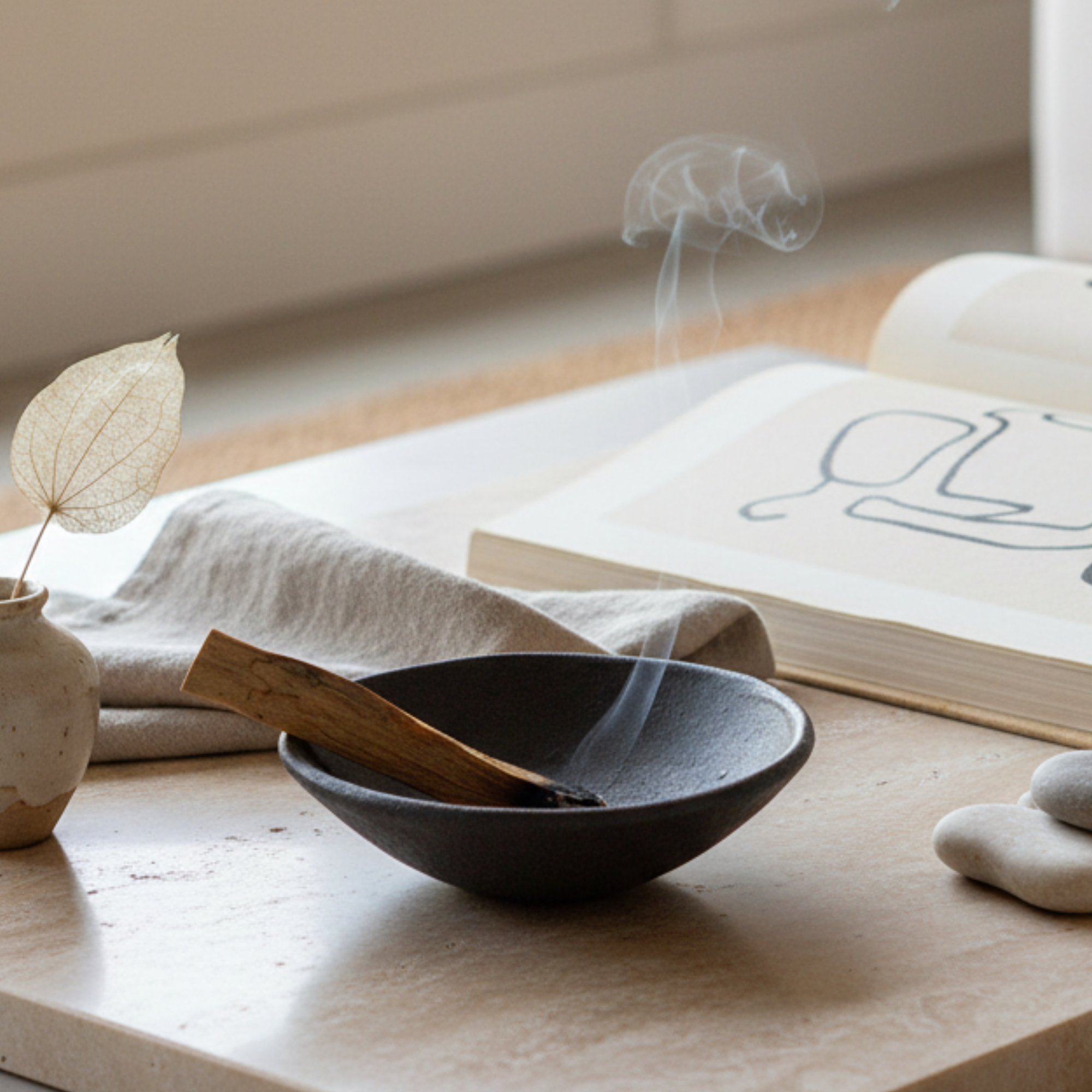 Raw Black Clay Smudging Bowl