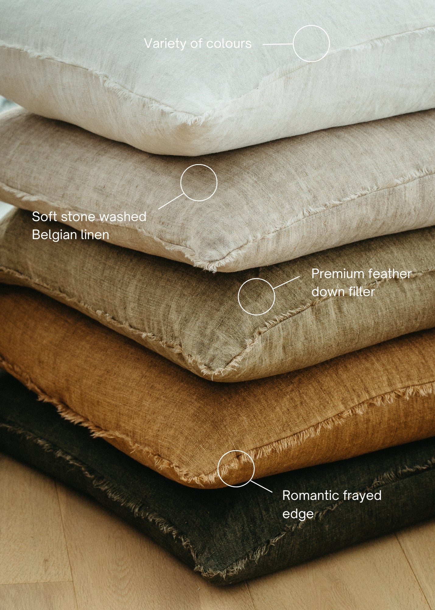 Lina Linen Pillow | Almond