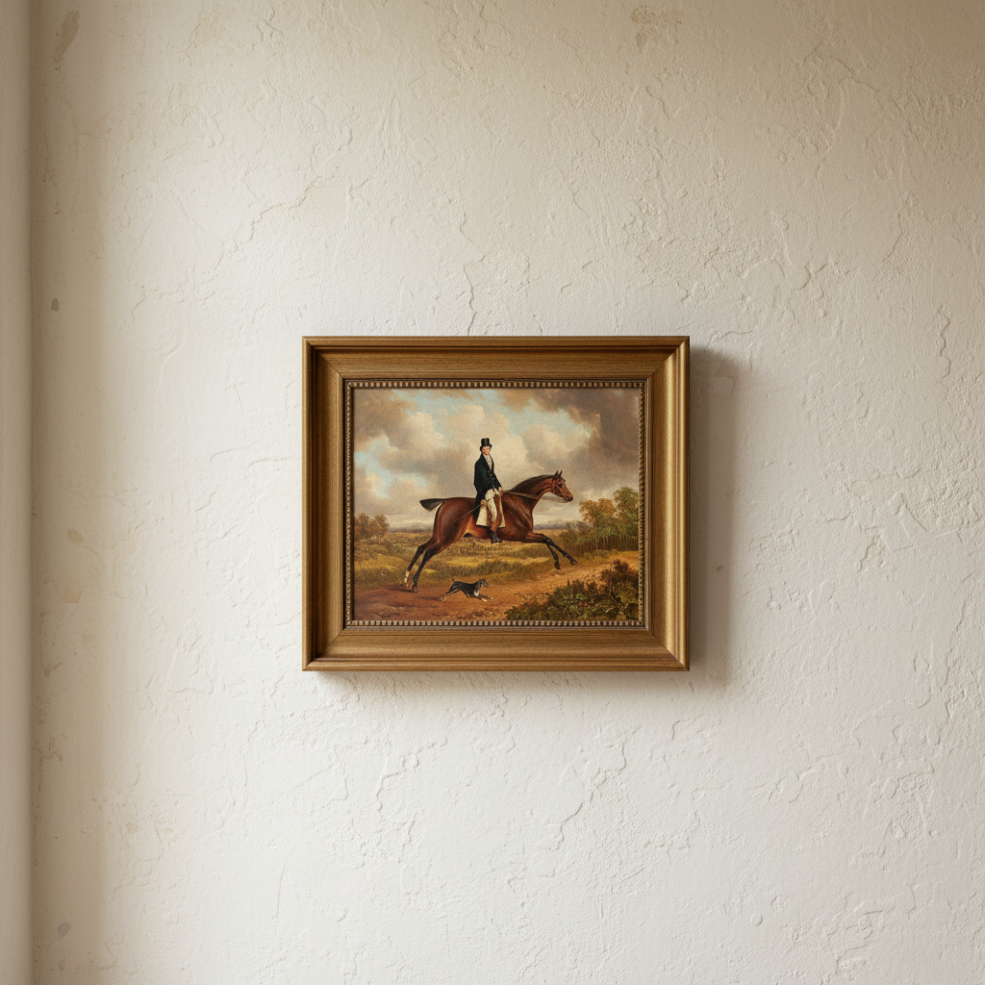 Down the Path Equestrian Fox Hunt Scene | Painting Print