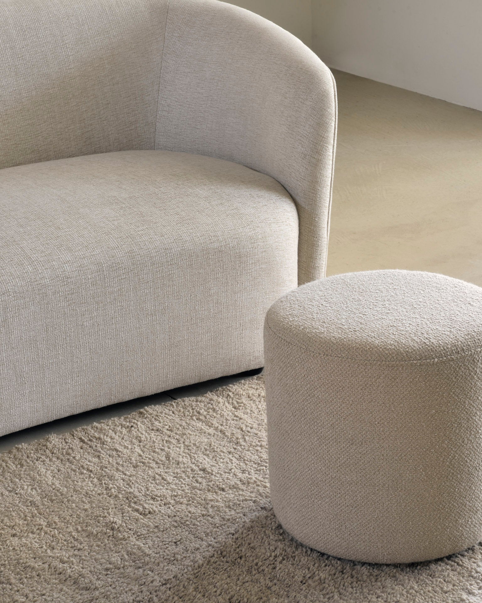Barrow Pouf by Jacques Deneef | Cream Floor Sample