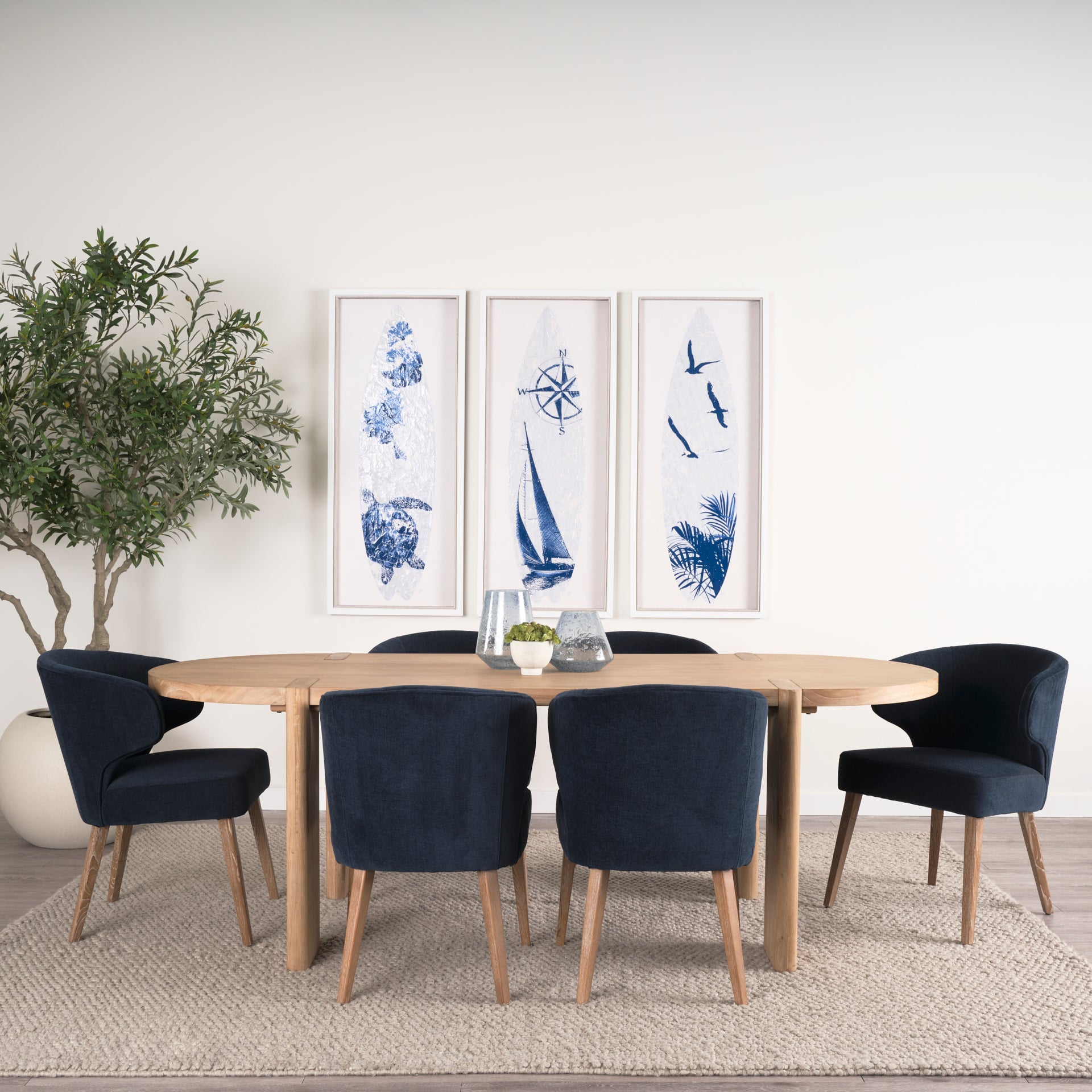 Sohan Light Brown Wood Oval Dining Table