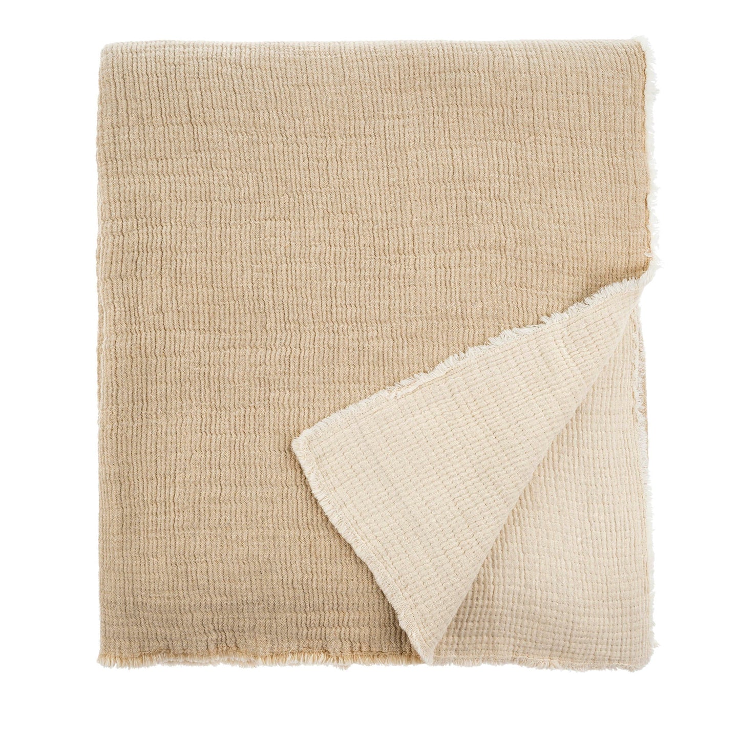 Madeira Double Sided Bed Blanket | Beige/Natural