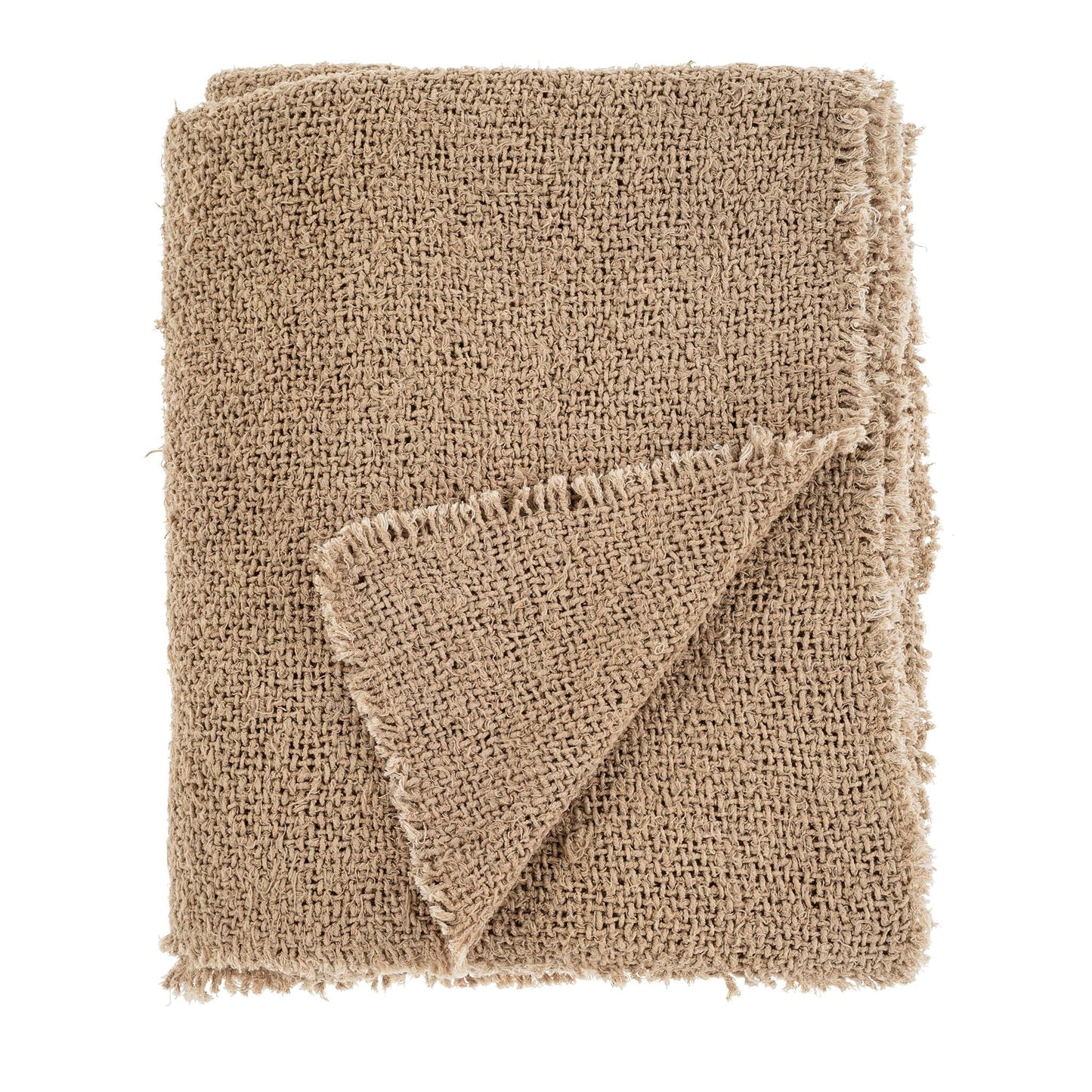 Sable Fringe Bed Blanket | Beige