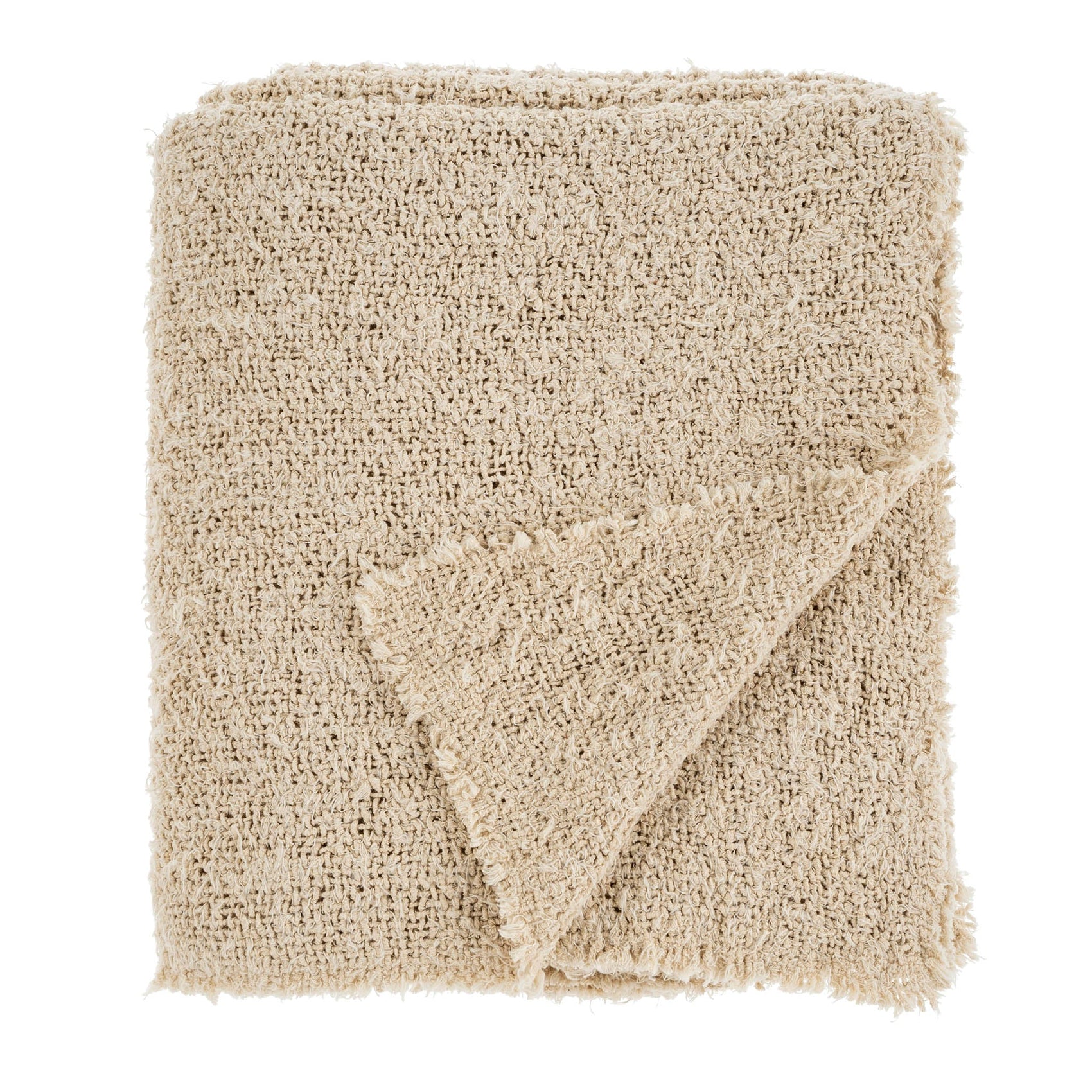 Sable Fringe Bed Blanket | Natural