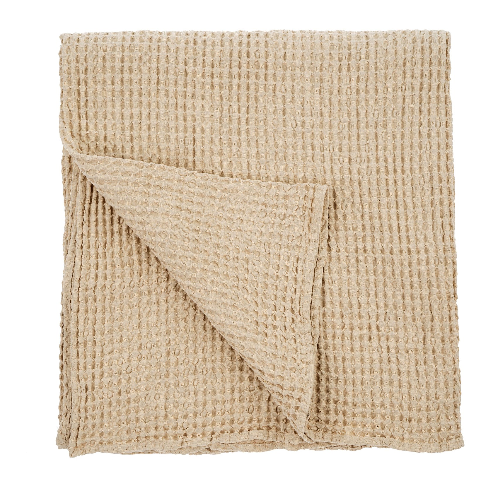 Stonewashed Waffle Bed Blanket | Cream