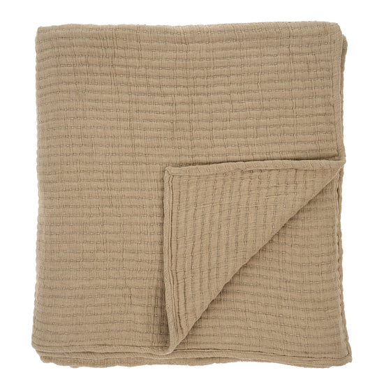 Kantha-Stitch Bed Blanket | Chambray
