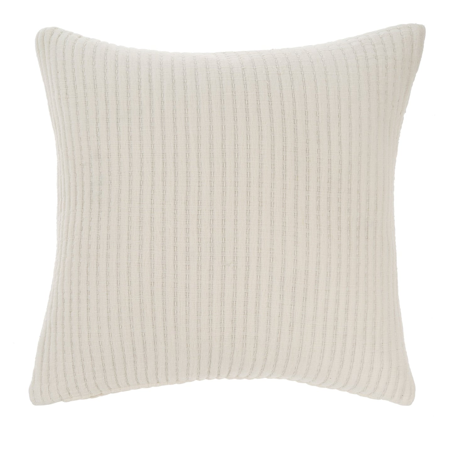 Kantha-Stitch Pillow | White