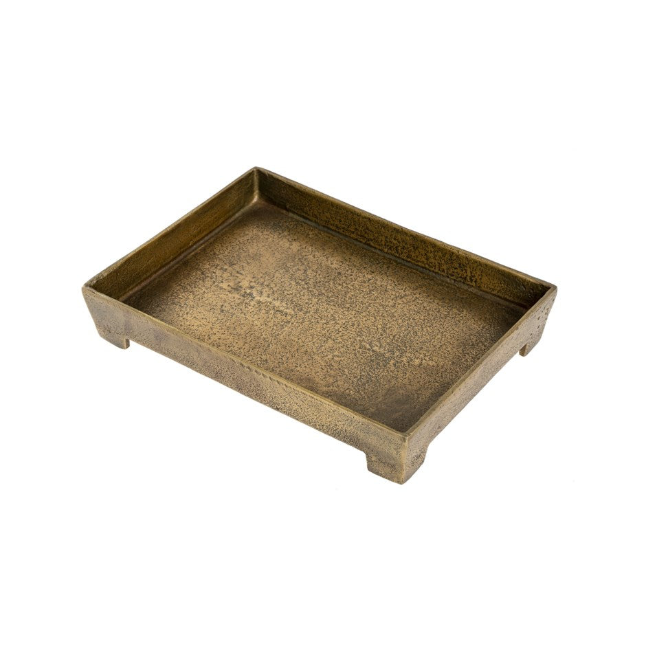 Bronze Footed Coffee Table Tray | Small