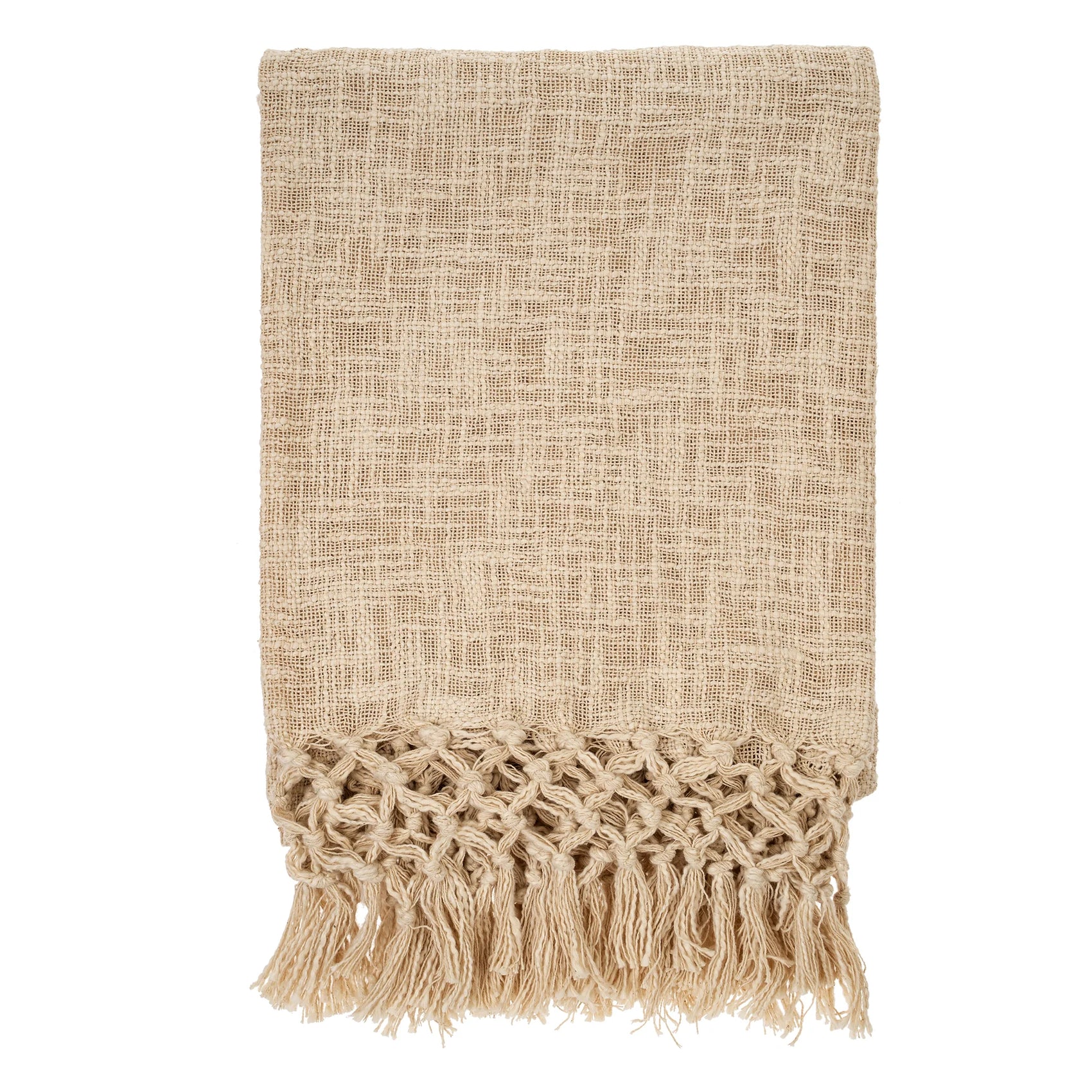 Braided Tassel Throw | Off White