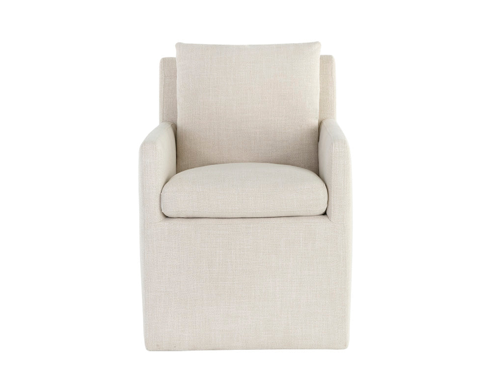 Glenrose Wheeled Dining Armchair | Effie Linen