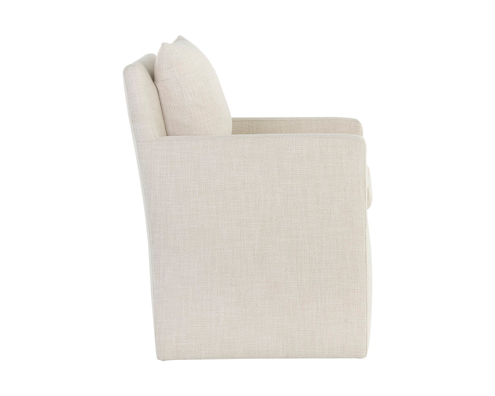 Glenrose Wheeled Dining Armchair | Effie Linen