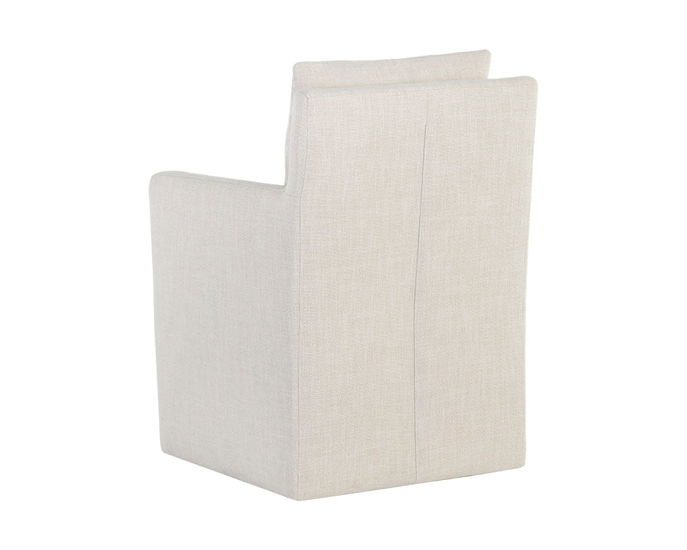 Glenrose Wheeled Dining Armchair | Effie Linen