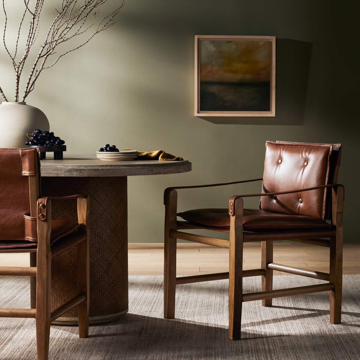 Lenz Dining Armchair | Sonoma Chestnut Floor Sample
