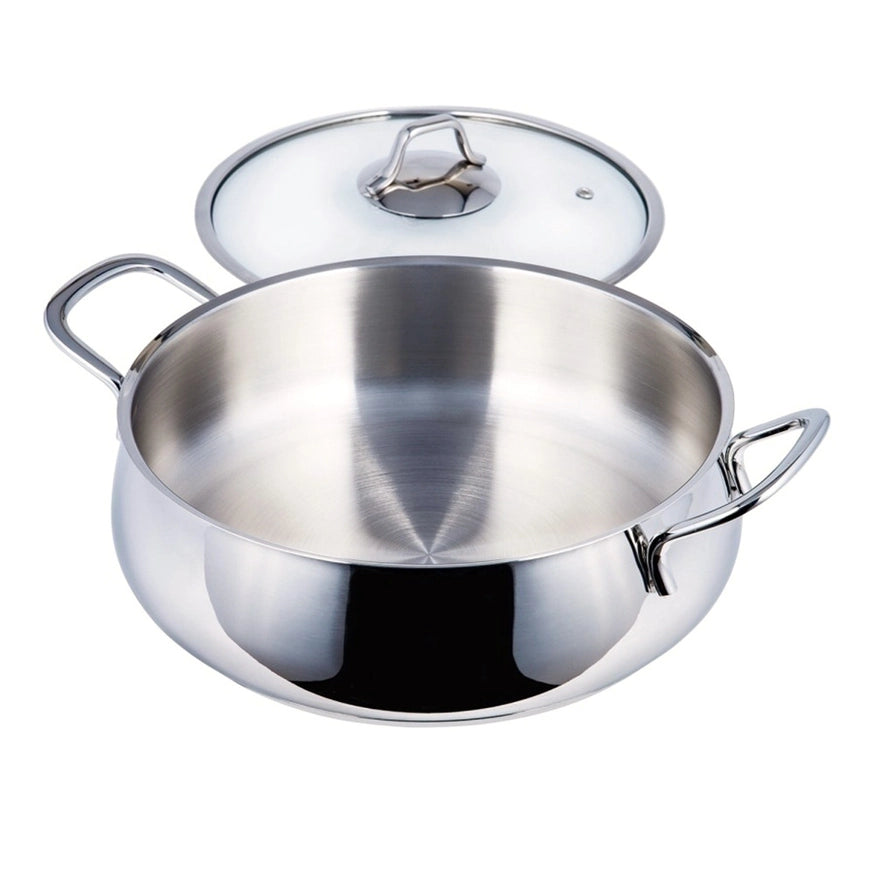 Stainless Steel Low Casserole Pot | 4 L