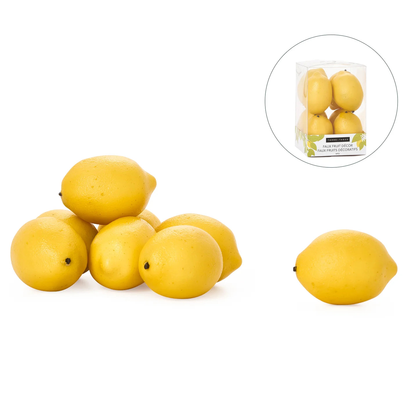 8 Piece Faux Fruit Set | Lemons