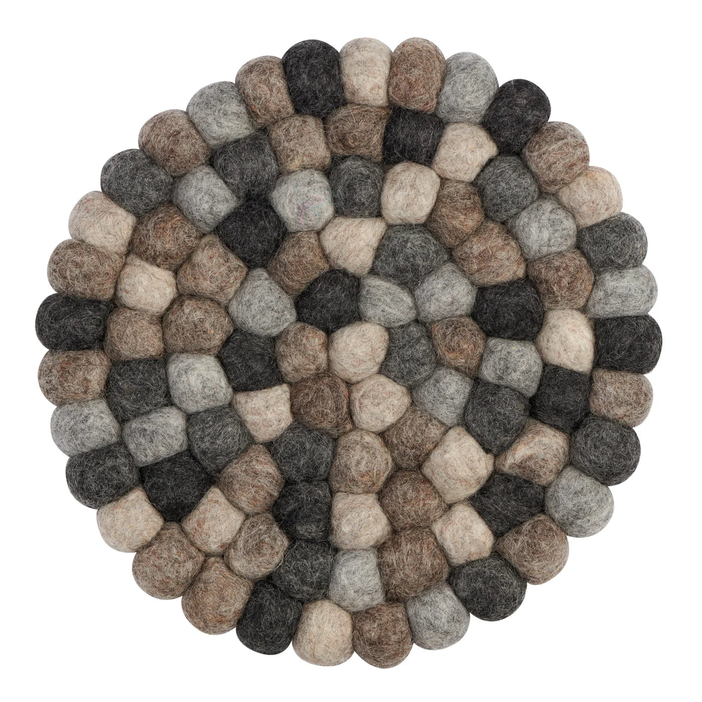 MODWOOL Felt Ball Round 8" Trivet | Multi Natural