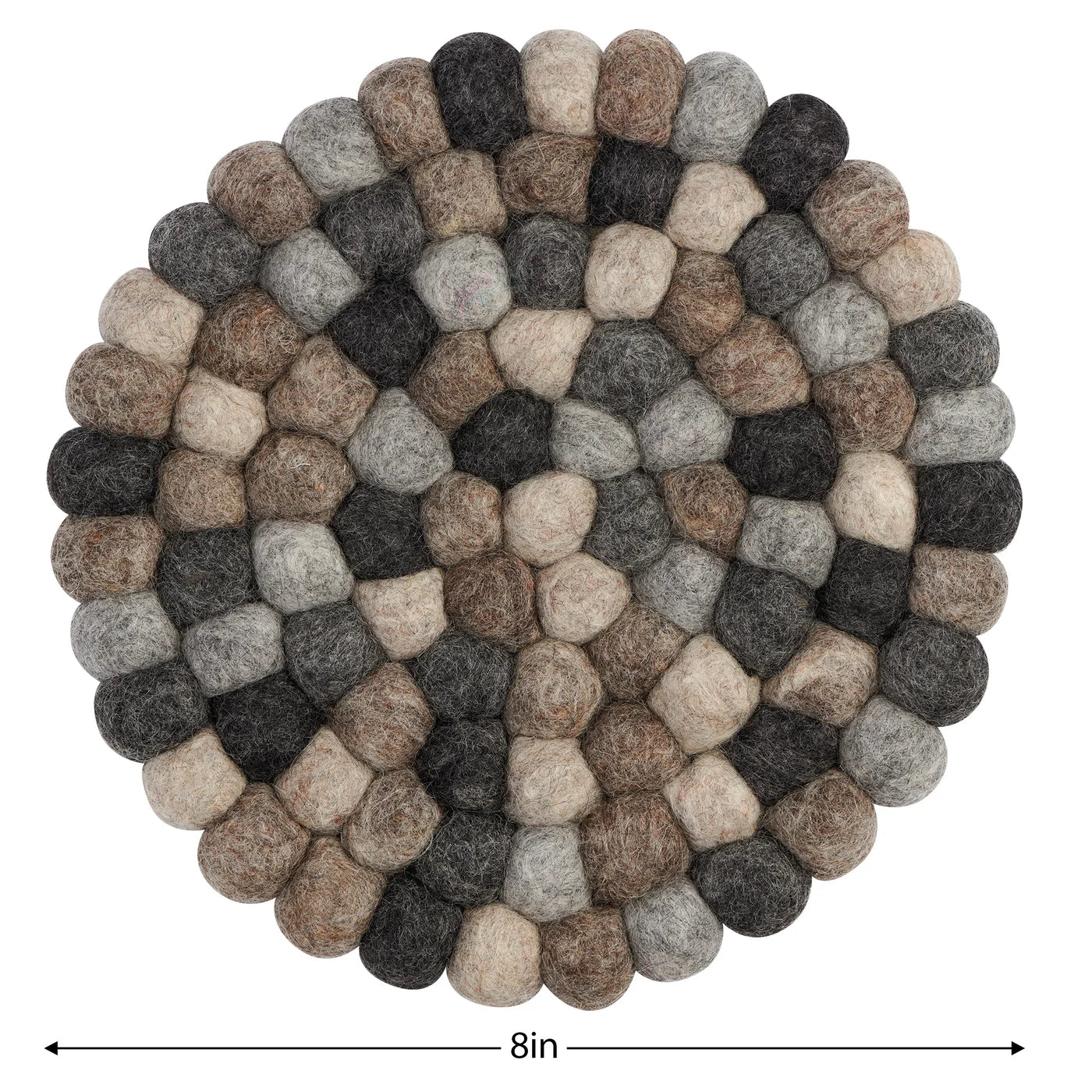 MODWOOL Felt Ball Round 8" Trivet | Multi Natural