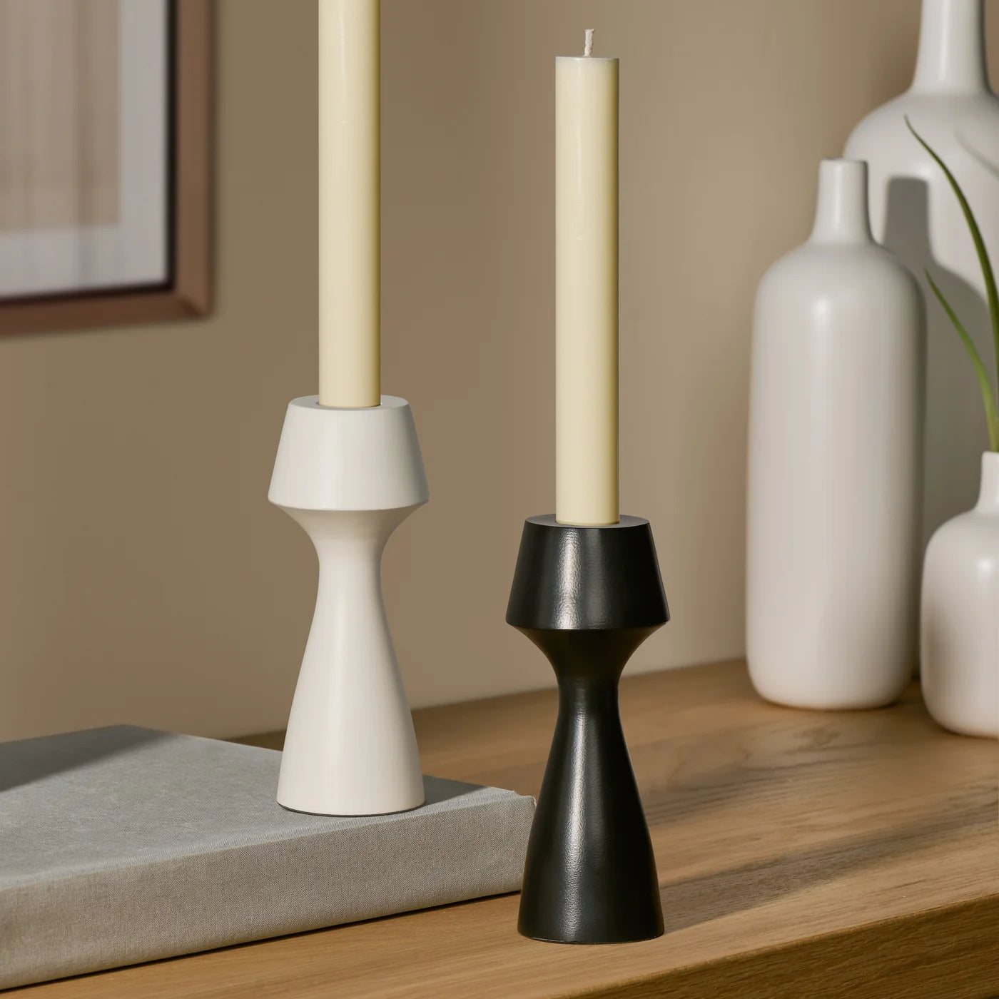 Moda Matte White Taper Candle Holder