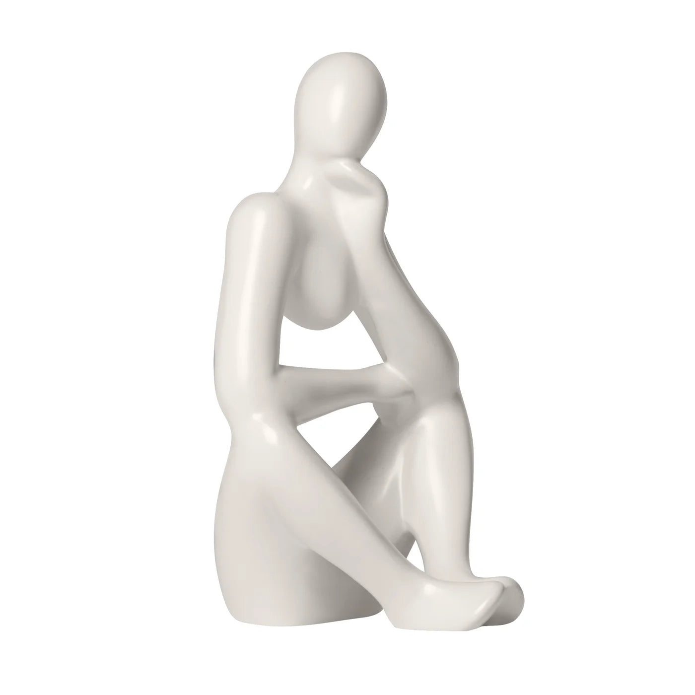 Pensive Ceramic Figure | Matte White