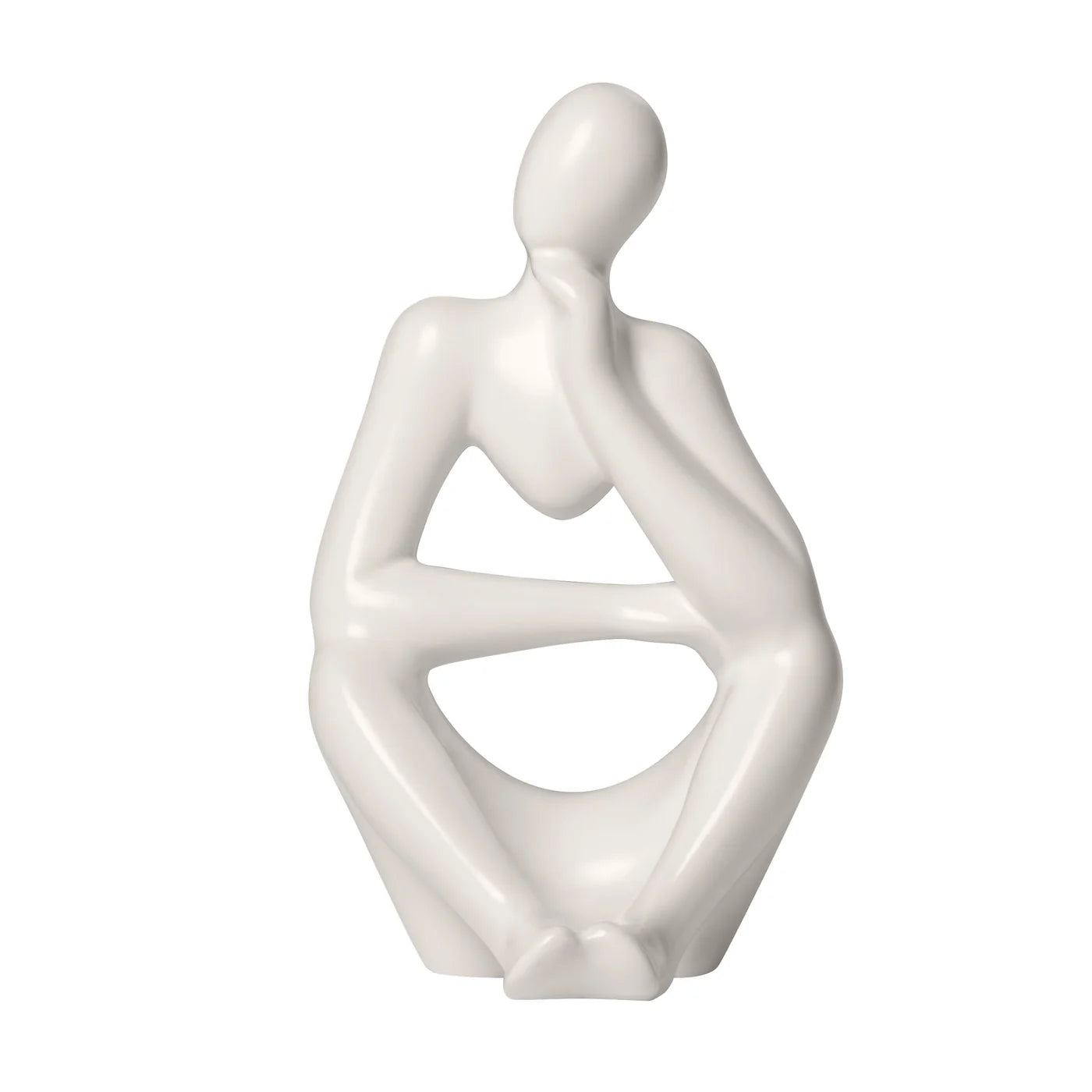 Pensive Ceramic Figure | Matte White