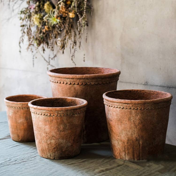 Extra Large Terracotta Red Concrete Planter Pot