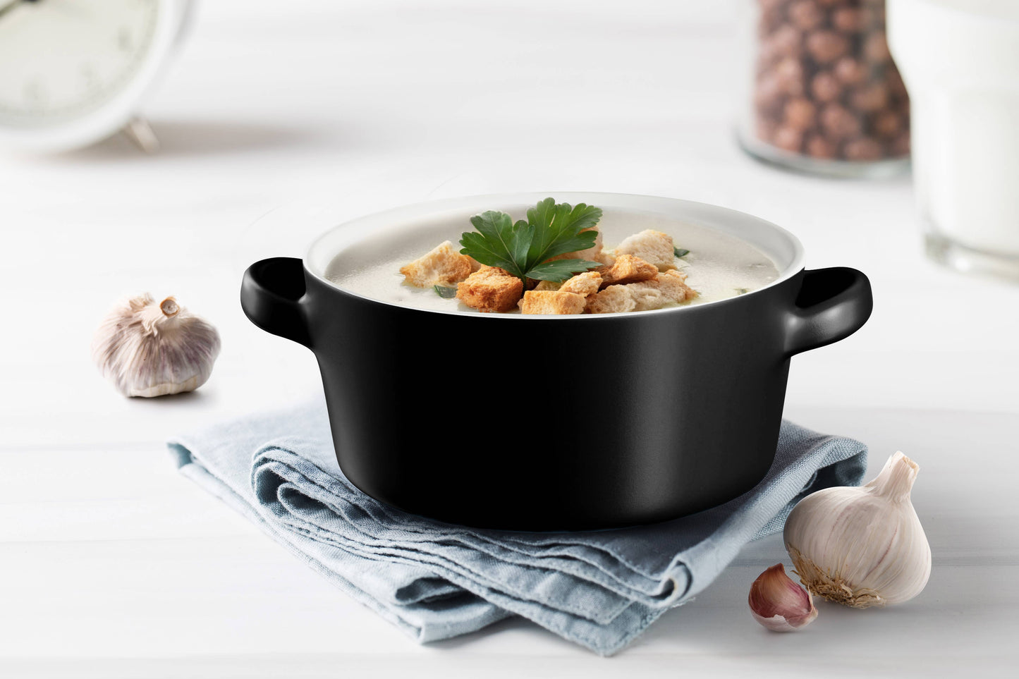 Kook Black Ceramic Stackable Soup Bowl | 23.6 oz