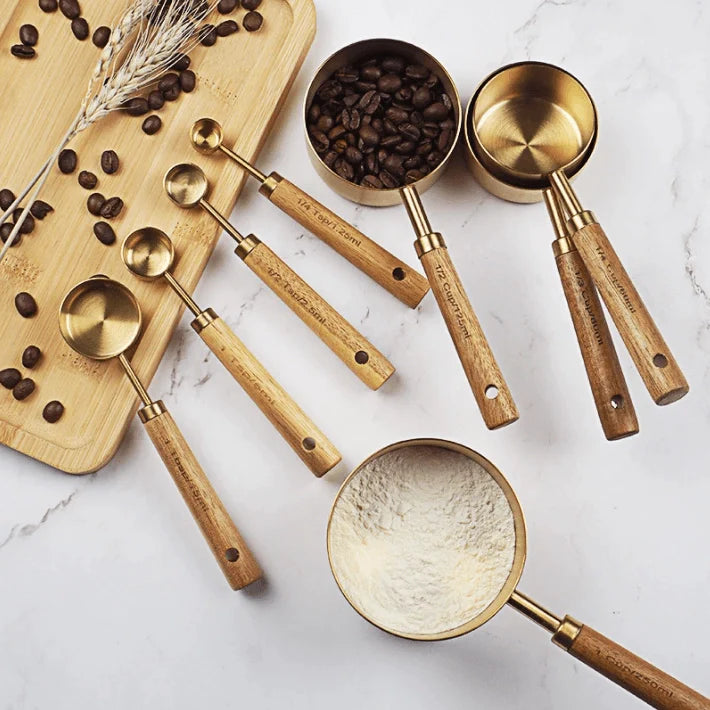 Gold Stainless Steel Measuring Spoon Set