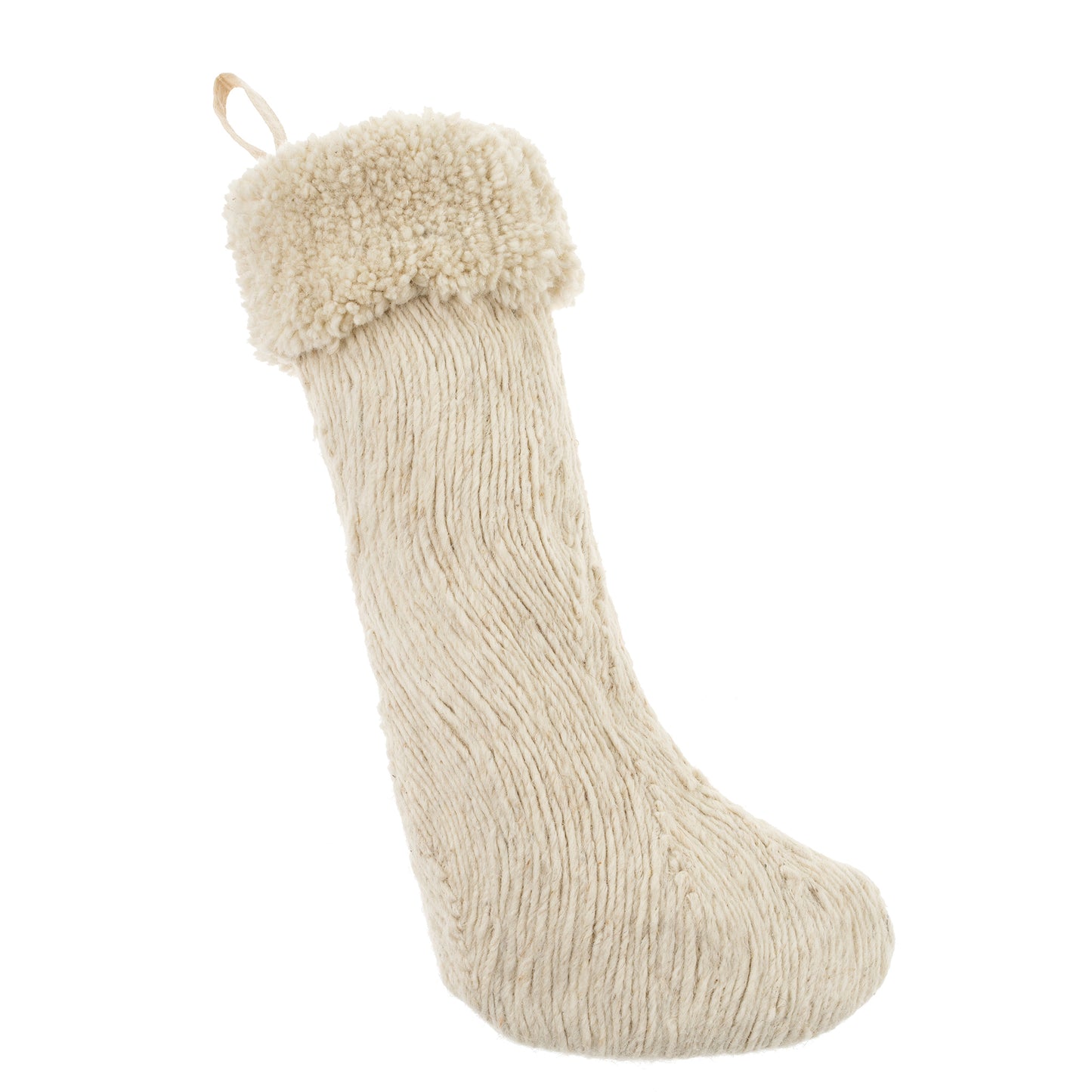 Snowhaven Embroidered Stocking | Cream