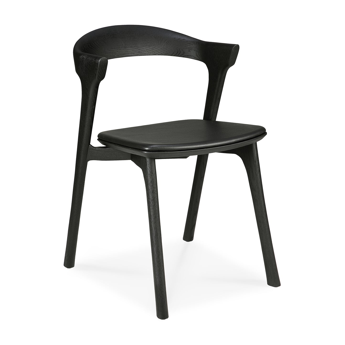 Bok Dining Chair by Alain Van Havre | Oak Black | Black Leather