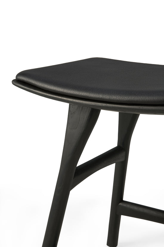 Load image into Gallery viewer, Osso Dining Stool | Oak Black | Black Leather
