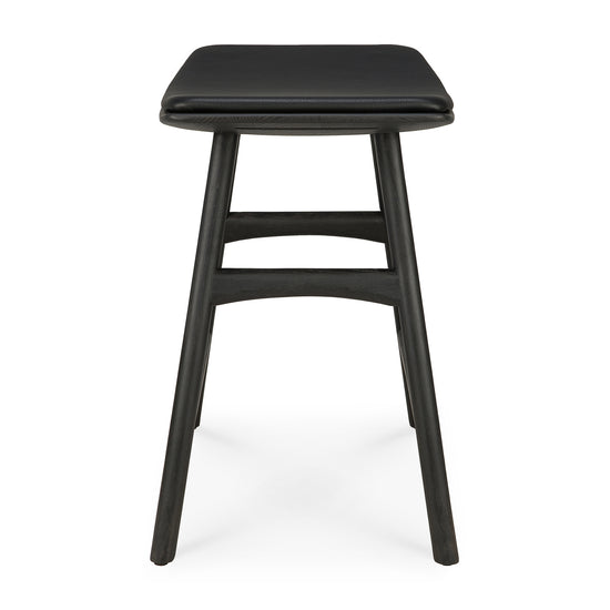Load image into Gallery viewer, Osso Dining Stool | Oak Black | Black Leather
