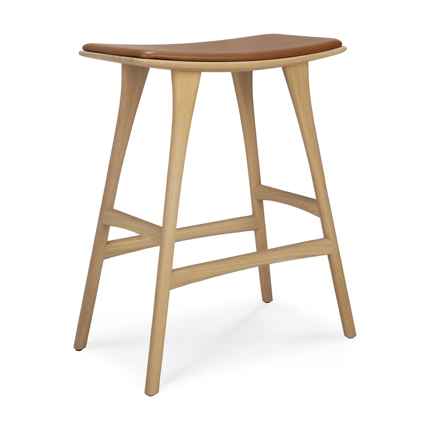 Load image into Gallery viewer, Osso Counter Stool | Oak | Cognac Leather
