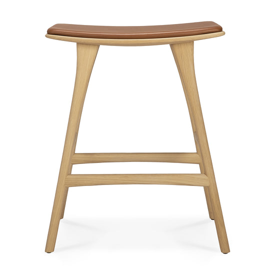 Load image into Gallery viewer, Osso Counter Stool | Oak | Cognac Leather

