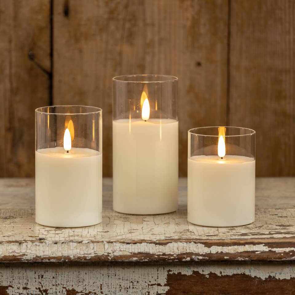 Clear Glass 3D Flame Candle | 4"