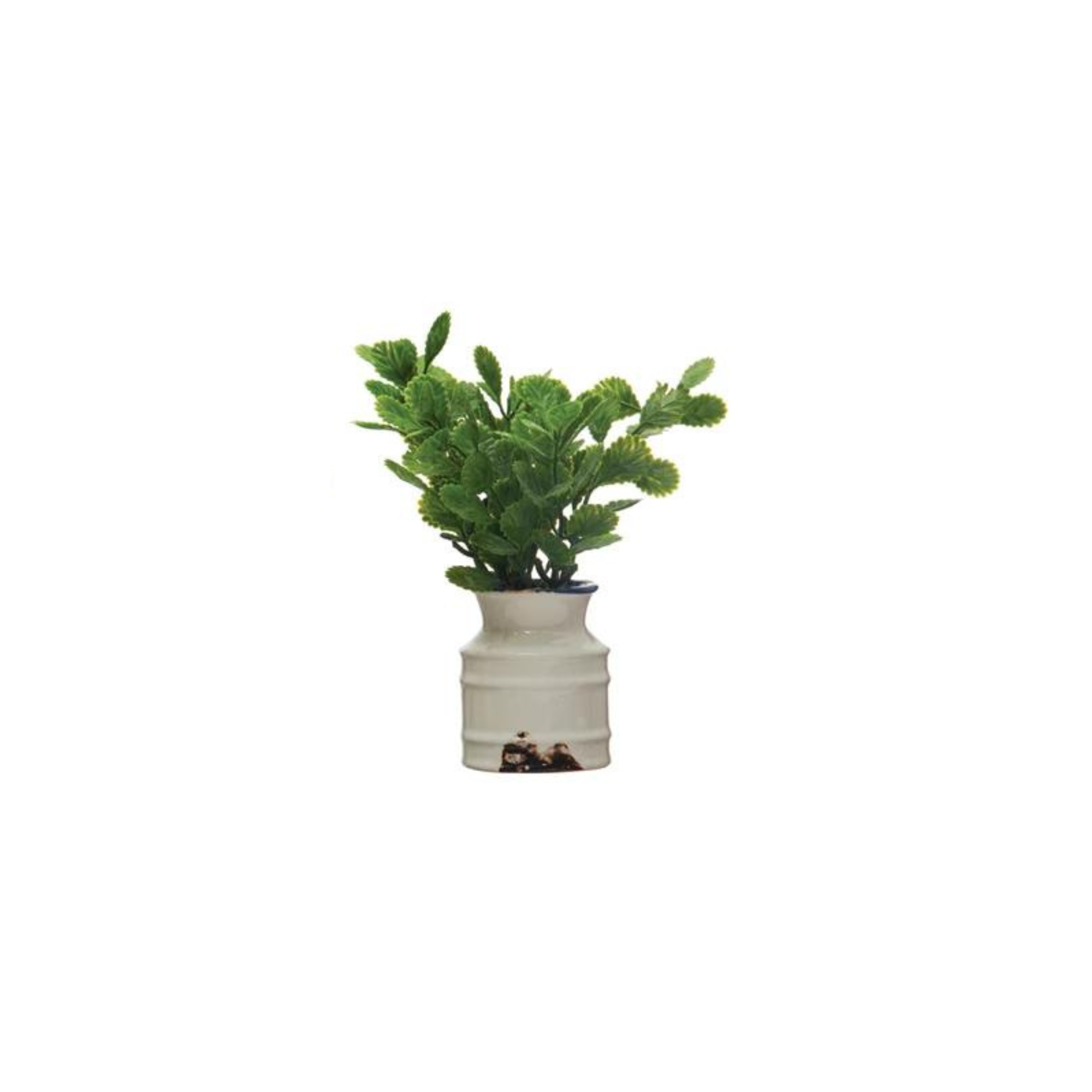 Faux Plant in Distressed Stoneware Pot | B